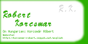robert korcsmar business card